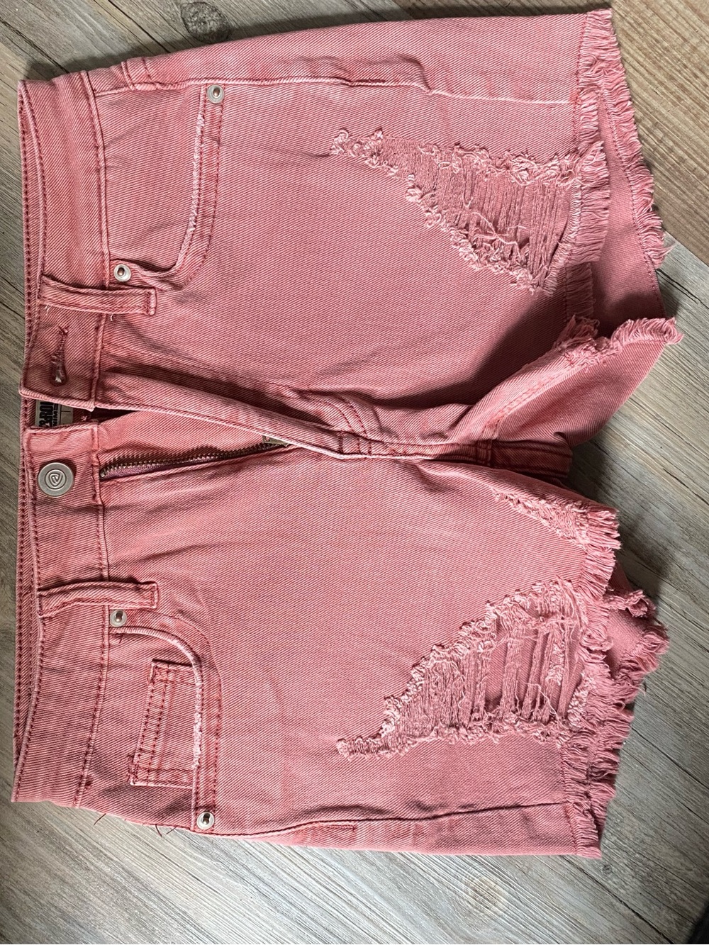 Rock and Roll Denim Distressed Pink Denim Shorts